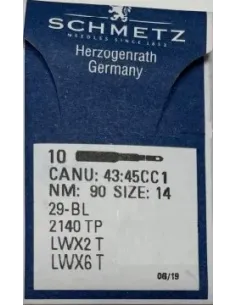 AGUJAS SCHMETZ 29-BL PAQUETE DE 10 UNIDADES